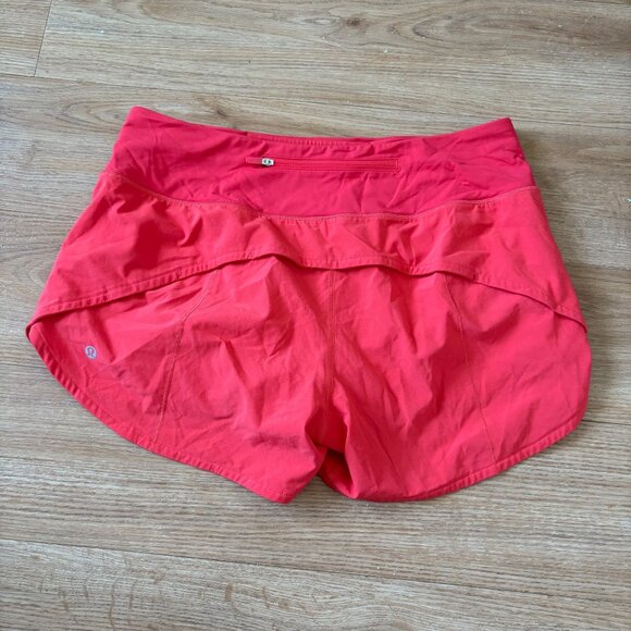 Lululemon Athletic Speed Up Mid Rise Short 4” Carnation Red Women’s Size 8 - Picture 2 of 9